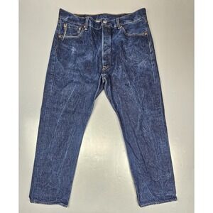 Levis 501XX Jeans Mens 38x32 Blue Denim Classic Original Straight‎ Button Fly.